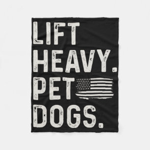 Lift Heavy Pet Dogs Weightlifting Bodybuilding Fit Fleece Blanket
