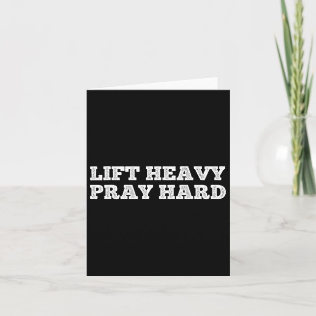 Lift Heavy Pray Hard Fitness Bodybuilding Jesus Fa Card (Front)