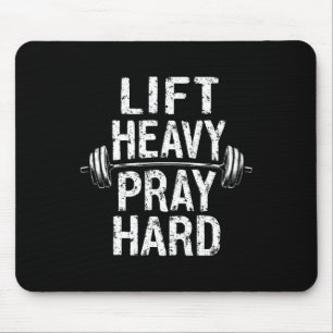 Lift Heavy Pray Hard Jesus Gym Weightlifter Deadli Mouse Pad