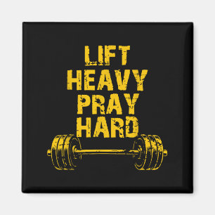 Lift Heavy Pray Hard Workout Christian Lifting Jes Magnet