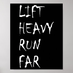 Lift Heavy Run Far Hybrid Sport Fitness Running Bo Poster