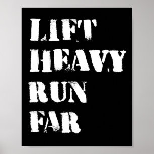 Lift Heavy Run Far Hybrid Sport Fitness Running Bo Poster