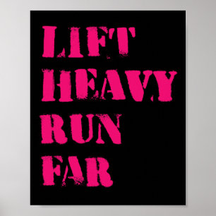 Lift Heavy Run Far Hybrid Sport Fitness Running Bo Poster