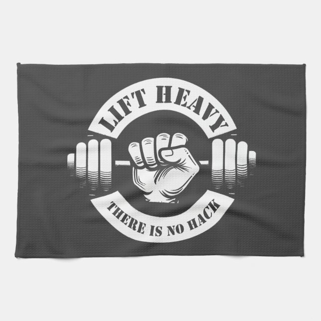 Lift Heavy There Is No Hack Tea Towel (Horizontal)