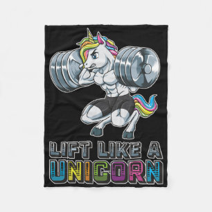 Lift Like A Unicorn Gym Fitness Training Bodybuild Fleece Blanket