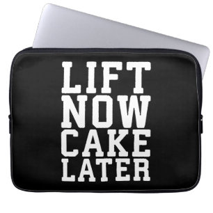 Lift Now, Cake Later - Carbs - Funny Workout Laptop Sleeve