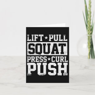 Lift Pull Squat - Workout Gym Weightlifting Bodybu Card