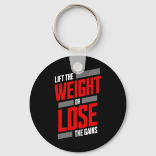 Lift The Weight Or Lose The Gains Vintage Retro Bo Key Ring