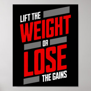 Lift The Weight Or Lose The Gains Vintage Retro Bo Poster