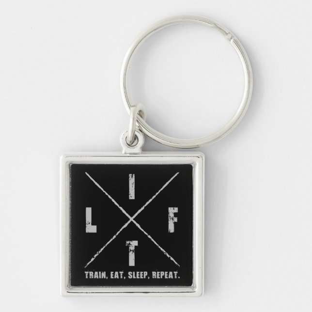 LIFT - Train, Eat, Sleep, Repeat Key Ring (Front)