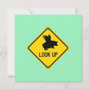 Lift Up Your Eyes For Pigs May Fly Card