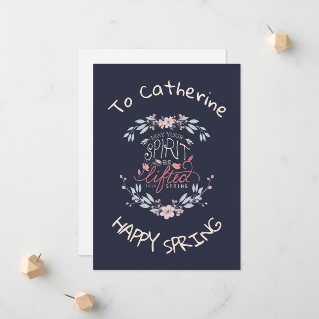 Lift your spirits this spring personalised card (Front/Back In Situ)