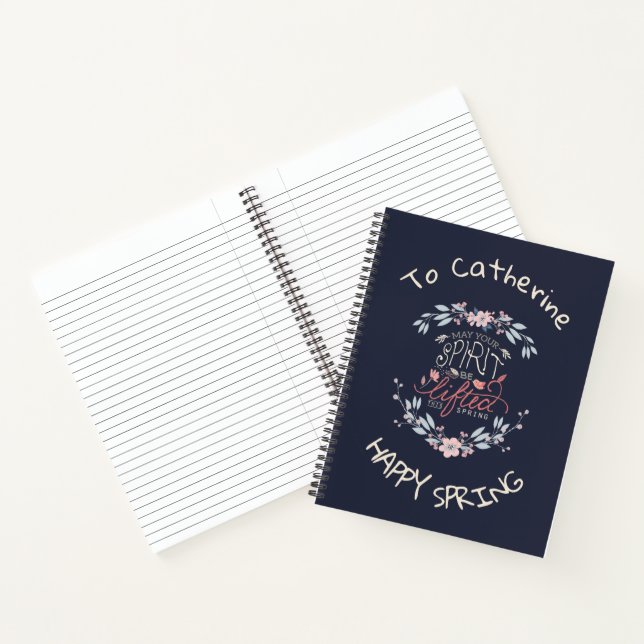 Lift your spirits this spring personalised  notebook (Inside)