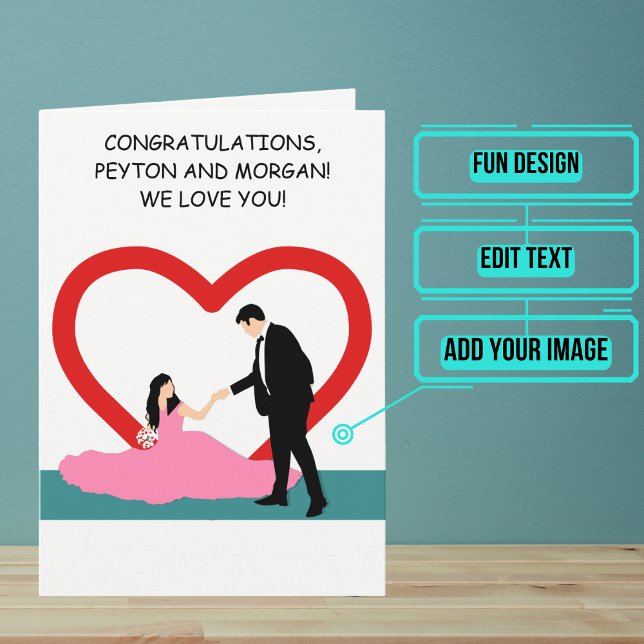 Lifted Up Bride Wedding Day Congratulations Card (Send your congratulations on a fairy tale wedding.)