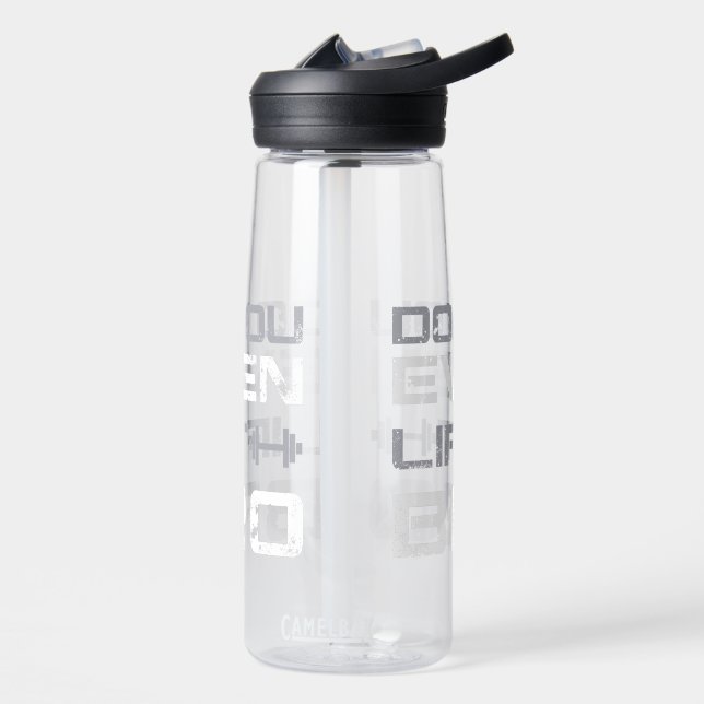 lifting bro Funny Gym Typography Water Bottle (Left)