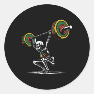 Lifting Fathers Day Gym Workout Dad Papa Men Classic Round Sticker