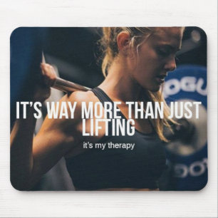 Lifting Is My Therapy - Women's Gym Workout Mouse Pad