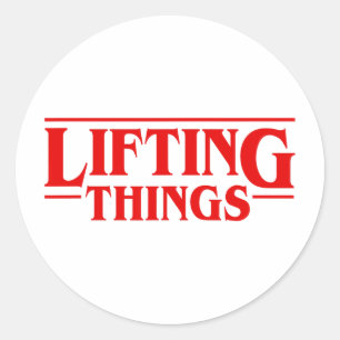Lifting Things Funny Deadlift Squat Bench Gym Body Classic Round Sticker