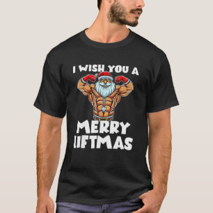 Liftmas Lift Fitness Workout Abs Santa Claus Candy T-Shirt