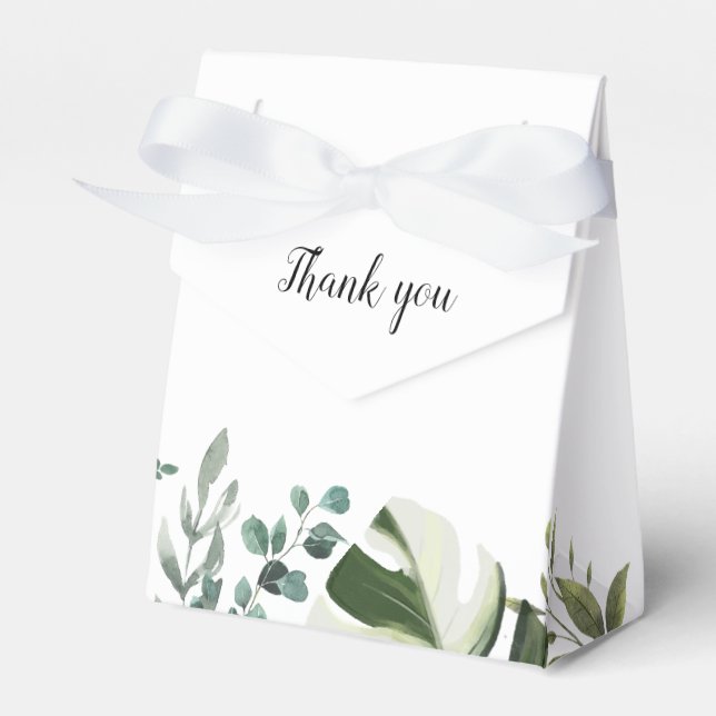 LIFY Botanical Eucalyptus Leaves Wedding Favour Box (Front Side)