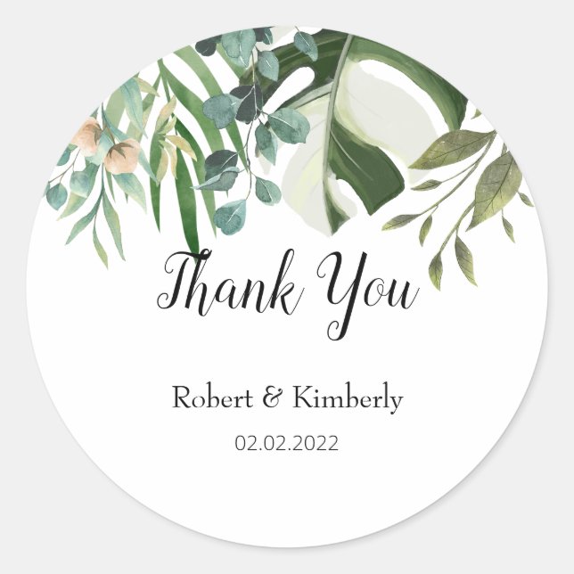 LIFY Botanical Eucalyptus Leaves Wedding Label (Front)