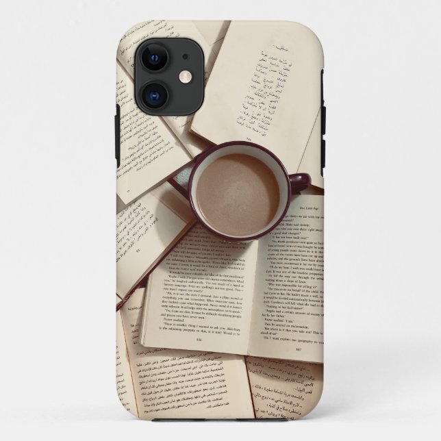Light Academia Aesthetic coffee and books Case-Mate iPhone Case (Back)