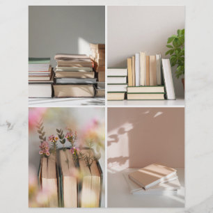 Light Academia Cosy Book Collage Scrapbook Paper