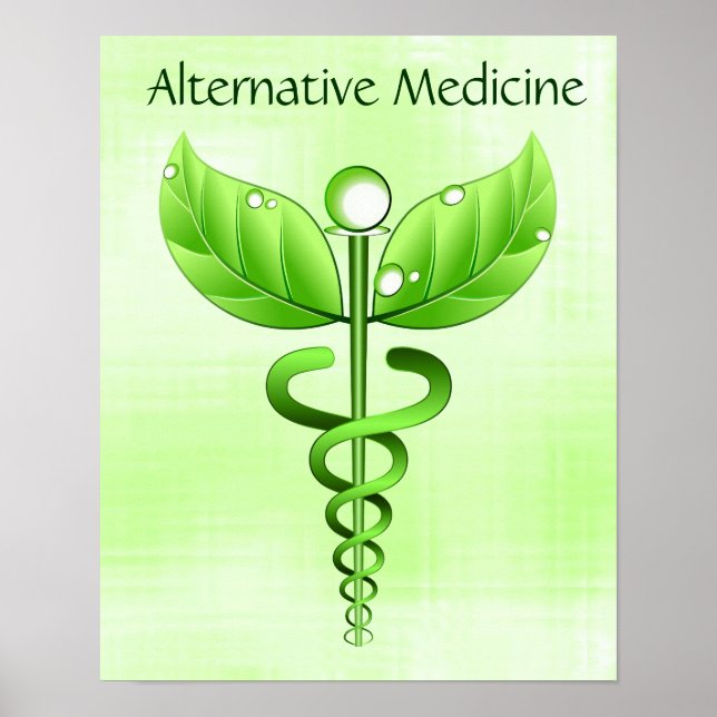 Light Alternative Green Medicine Caduceus Symbol Poster (Front)