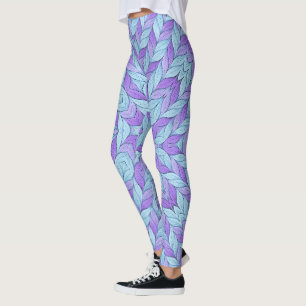 Light Amethyst and Pale Aqua Pattern Leggings