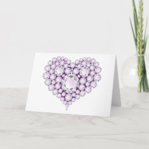 Light Amethyst Heart Gems Holiday Card