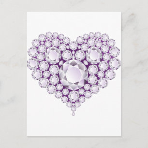 Light Amethyst Heart Gems Postcard