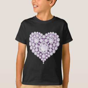 Light Amethyst Heart Gems T-Shirt