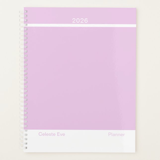 Light Amethyst Purple Modern Layout Large Planner (Front)