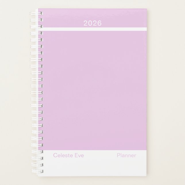 Light Amethyst Purple Modern Small Planner (Front)