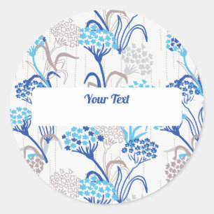 Light and Airy Hydrangea Floral Pattern Classic Round Sticker
