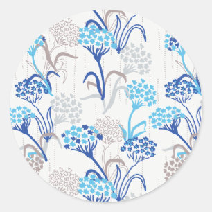Light and Airy Hydrangea Floral Pattern Classic Round Sticker