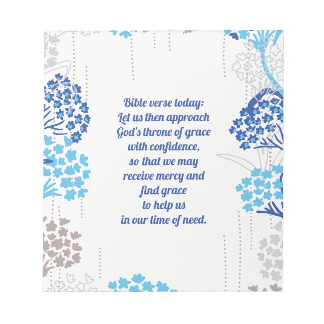 Light and Airy Hydrangea Floral Pattern Notepad (Front)