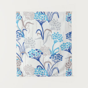 Light and Airy Hydrangea Floral Pattern Tapestry