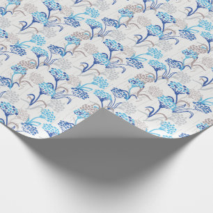 Light and Airy Hydrangea Floral Pattern Wrapping Paper
