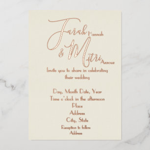 Light and Airy Rose Gold Foil Wedding Invitation F