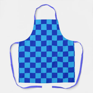 Light and Dark Blue Chequered Design  Apron