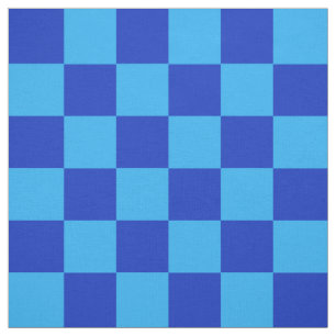 Light and Dark Blue Chequered Design  Fabric