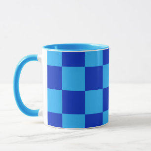 Light and Dark Blue Chequered Design  Mug