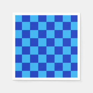 Light and Dark Blue Chequered Design Napkin