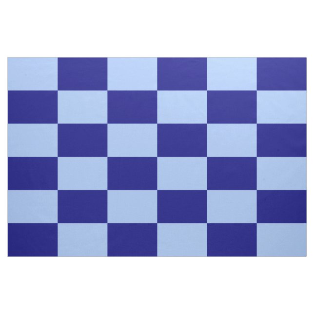 Light and Dark Blue Chequered Rectangles Pattern Fabric (Yard)