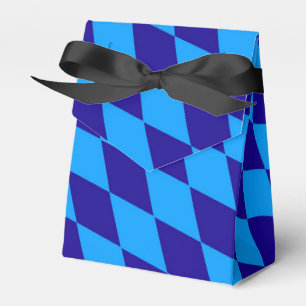 Light and Dark Blue Harlequin Diamonds Checkers Favour Box