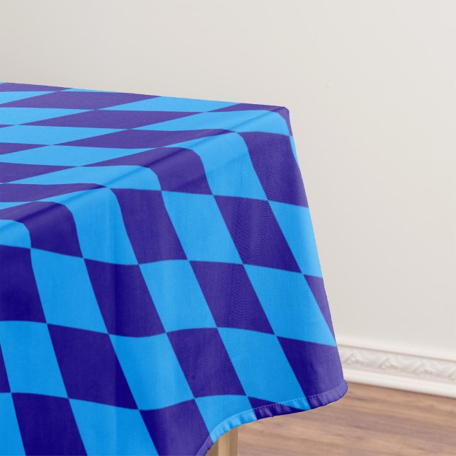 Light and Dark Blue Harlequin Diamonds Checkers  Tablecloth (Creator Uploaded)