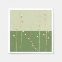 Light and Dark Green Branches with White Buds