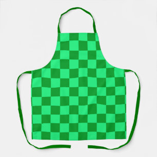 Light and Dark Green Chequered Design Apron