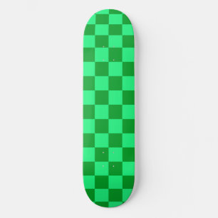 Light and Dark Green Chequered Design  Skateboard